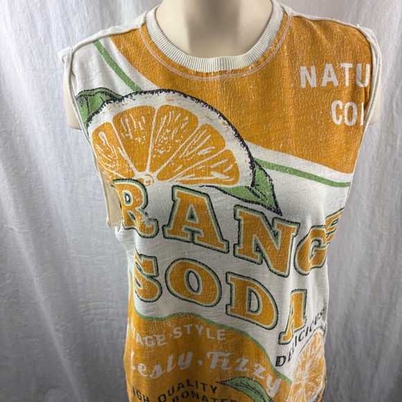 Anthropologie Pilcro The Vinnie Cotton-Slub Muscle Tee in Orange Soda size M - Picture 10 of 13